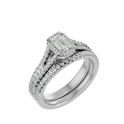 Helene engagement ring and matching band