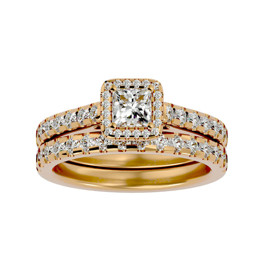 Maze engagement ring and matching band
