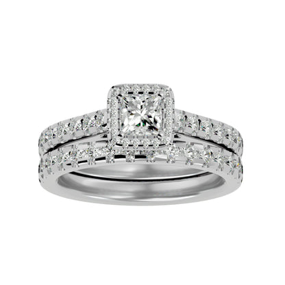 Maze engagement ring and matching band