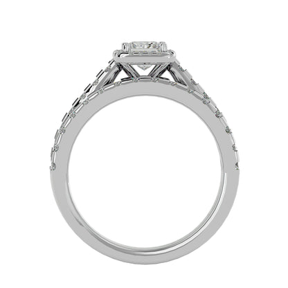 Maze engagement ring and matching band