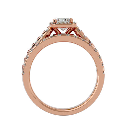Maze engagement ring and matching band