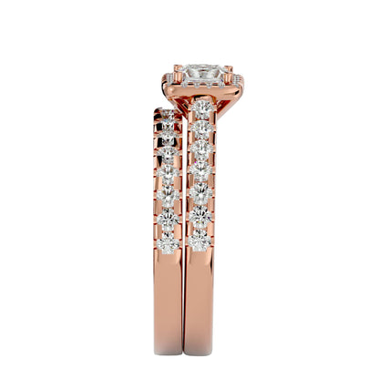 Maze engagement ring and matching band