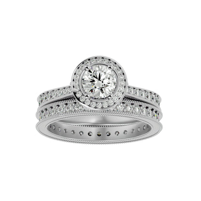 Envy three stone engagement ring & matching band