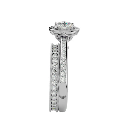 Envy three stone engagement ring & matching band