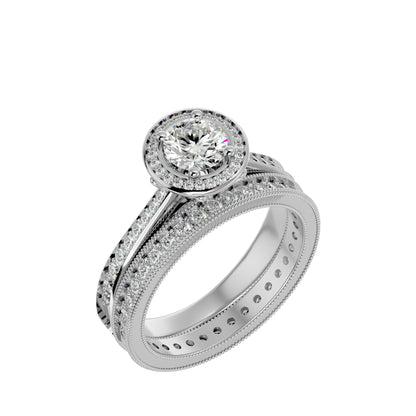 Envy three stone engagement ring & matching band