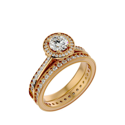 Envy three stone engagement ring & matching band