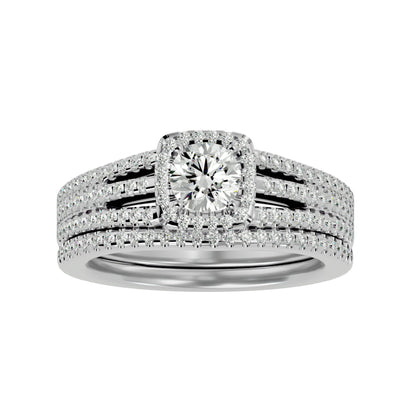 Lopaz halo engagement ring & matching band