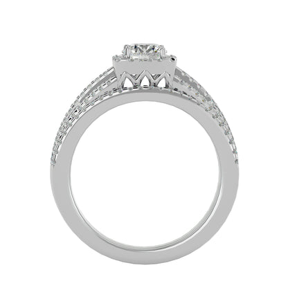 Lopaz halo engagement ring & matching band