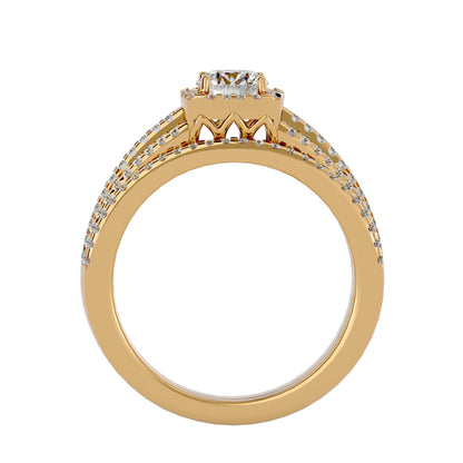 Lopaz halo engagement ring & matching band