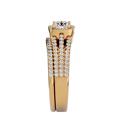 Lopaz halo engagement ring & matching band