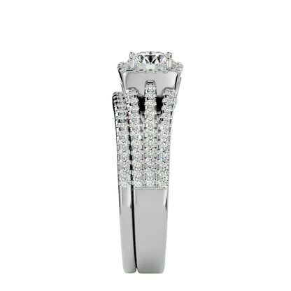 Lopaz halo engagement ring & matching band