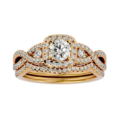 Ester criss cross engagement ring