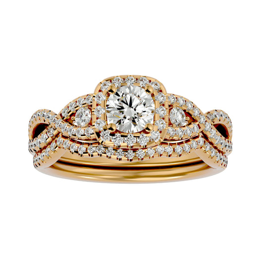Ester criss cross engagement ring
