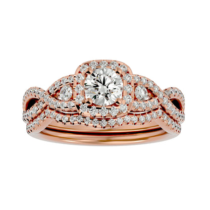 Ester criss cross engagement ring