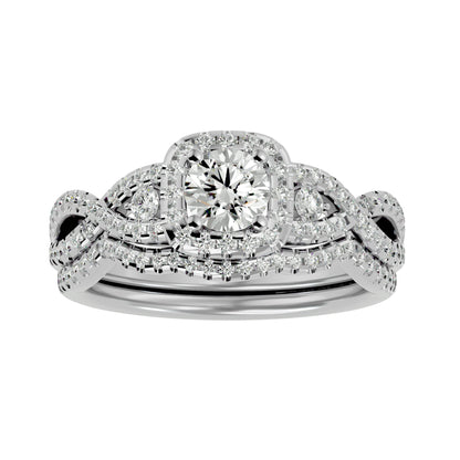 Ester criss cross engagement ring