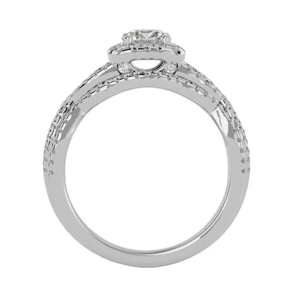 Ester criss cross engagement ring