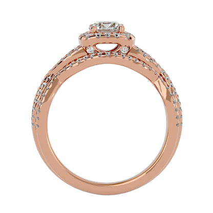 Ester criss cross engagement ring