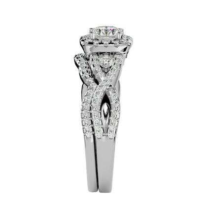 Ester criss cross engagement ring