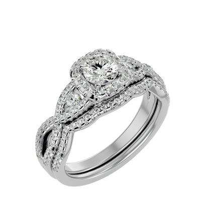 Ester criss cross engagement ring