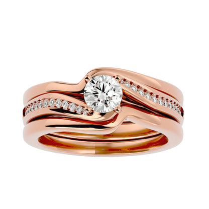 Lorene criss cross engagement ring