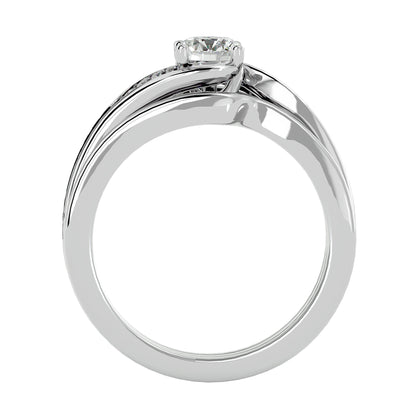Lorene criss cross engagement ring