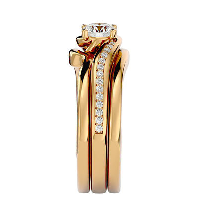 Lorene criss cross engagement ring