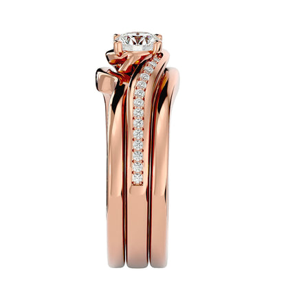 Lorene criss cross engagement ring