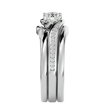 Lorene criss cross engagement ring