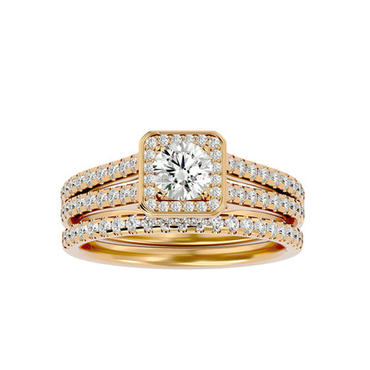 Flower engagement ring & matching band