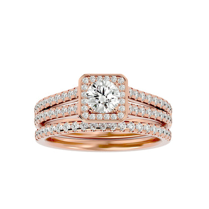 Flower engagement ring & matching band