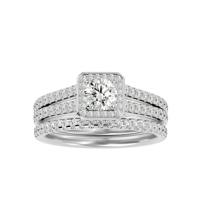 Flower engagement ring & matching band