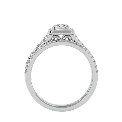 Flower engagement ring & matching band