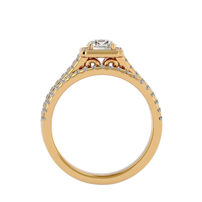 Flower engagement ring & matching band