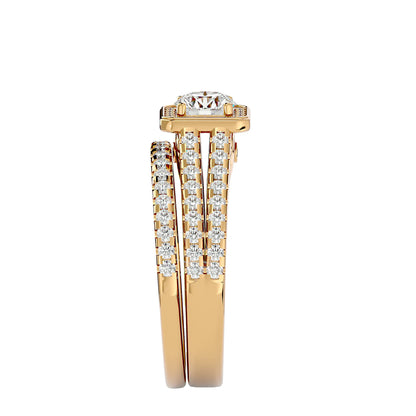 Flower engagement ring & matching band