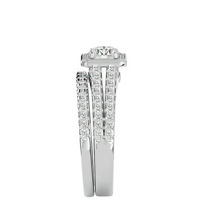 Flower engagement ring & matching band