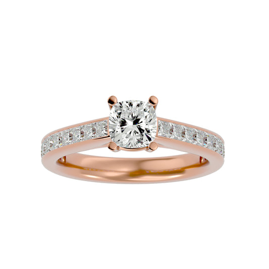 Cushion diamond engagement ring