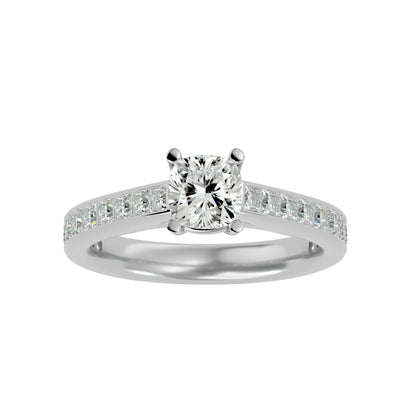 Cushion diamond engagement ring
