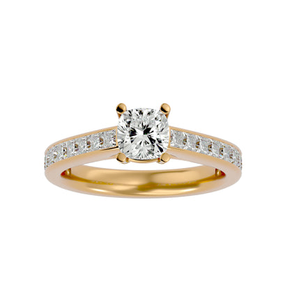 Cushion diamond engagement ring