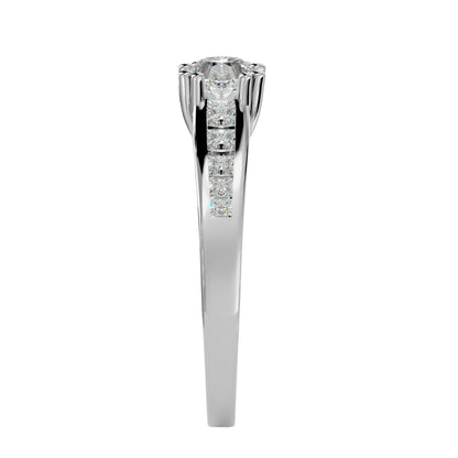 Cushion criss cross diamond engagement ring