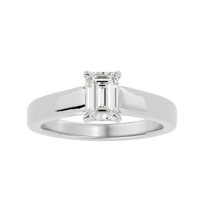 Emerald criss cross diamond engagement ring
