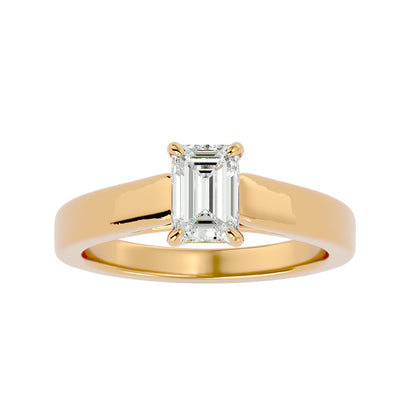 Emerald criss cross diamond engagement ring