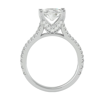 Oval split shank diamond engagement ring