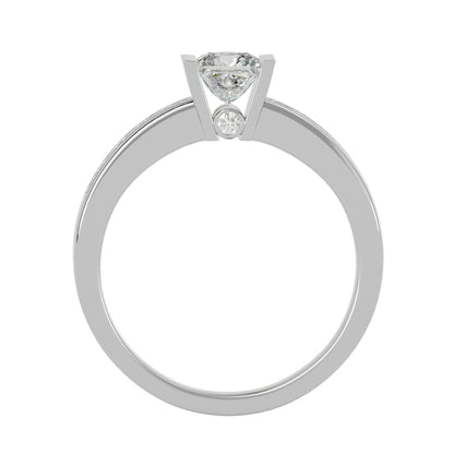 Princess solitaire diamond engagement ring