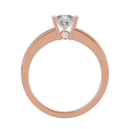 Princess solitaire diamond engagement ring