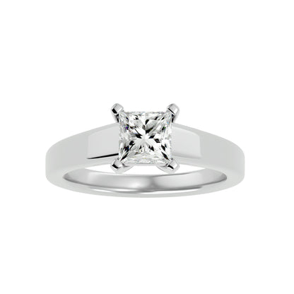 Princess grand shank solitaire diamond engagement Ring