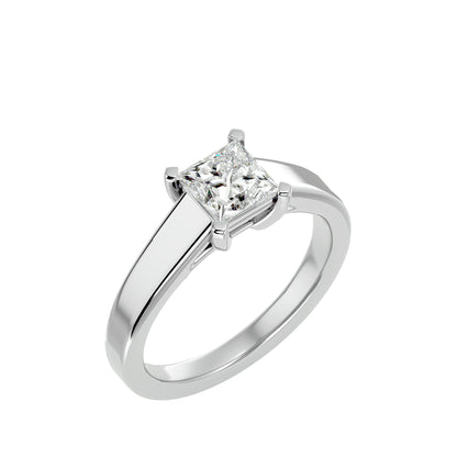 Princess grand shank solitaire diamond engagement Ring