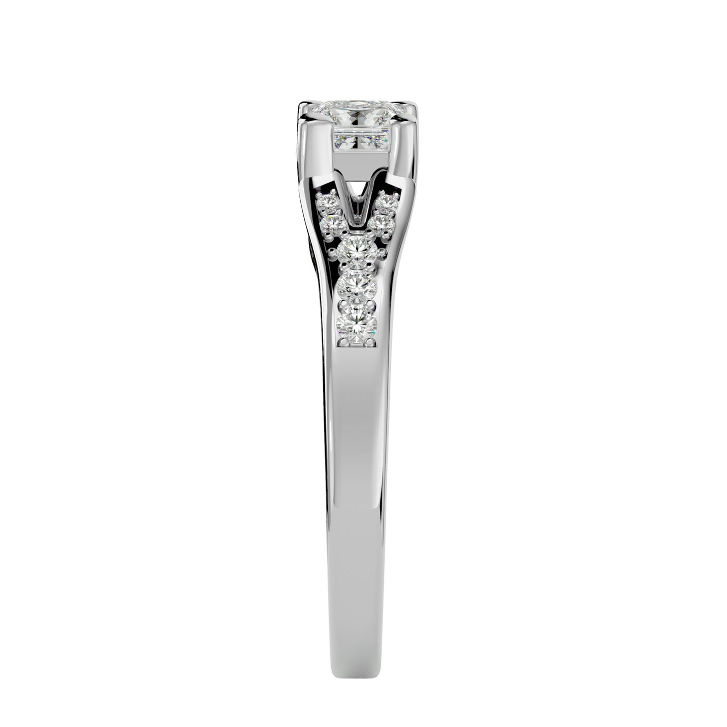 Serenity channel setting diamond engagement ring