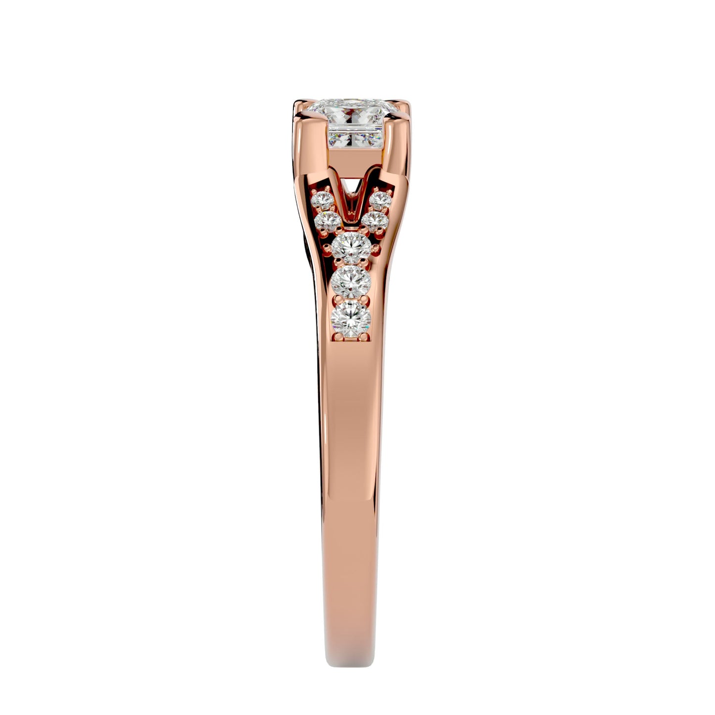 Serenity channel setting diamond engagement ring