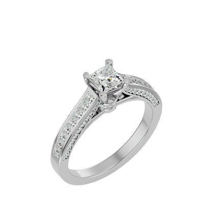 Solitude princess diamond engagement ring