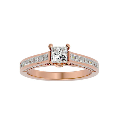 Solitude princess diamond engagement ring